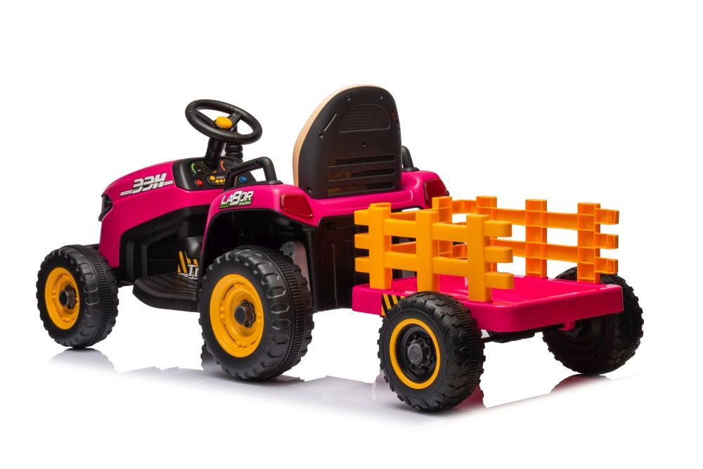 Tractoras electric cu baterie BBH-030, roz, Lean 19780