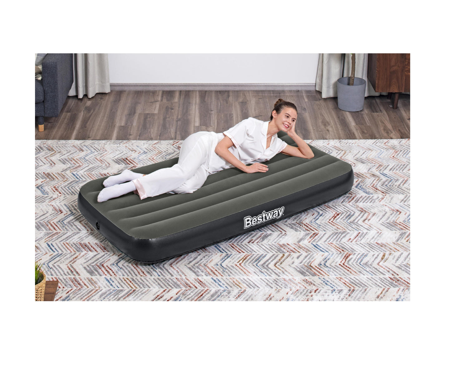 Saltea gonflabila Tritech Twin, 188x99x25 cm, gri, Bestway 21153