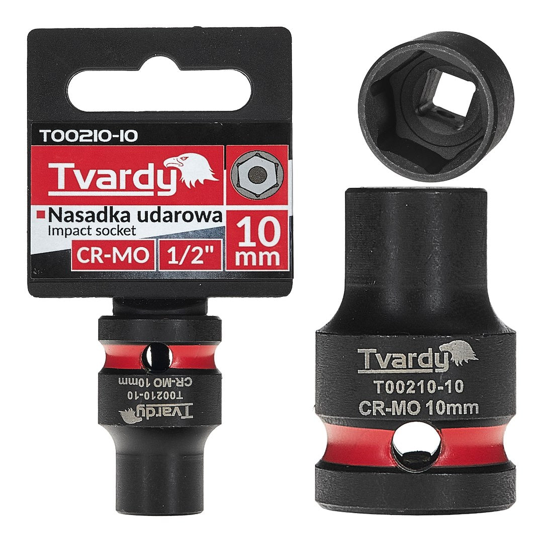 Cheie tubulara de impact 1 / 2"  in 6 puncte, 10 mm, Tvardy T00210-10