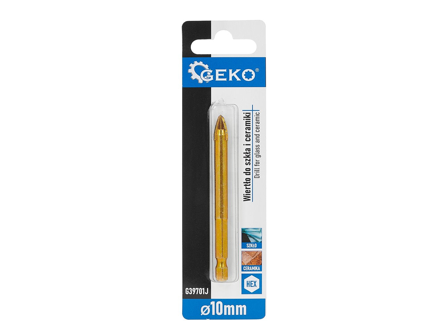 Burghiu pentru sticla si ceramica HEX, 10 mm, Geko G39701J