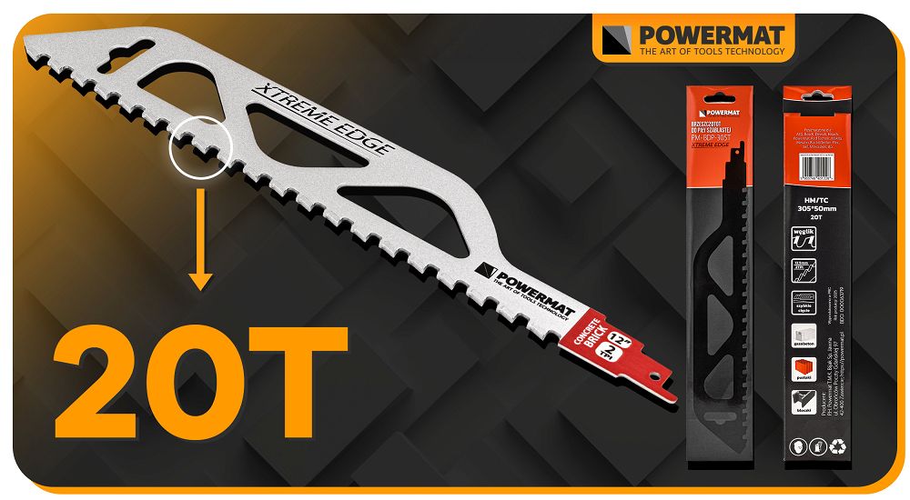 Lama pentru fierastrau sabie PM-BDP-305T, 305 x 50 mm, Powermat PM1395