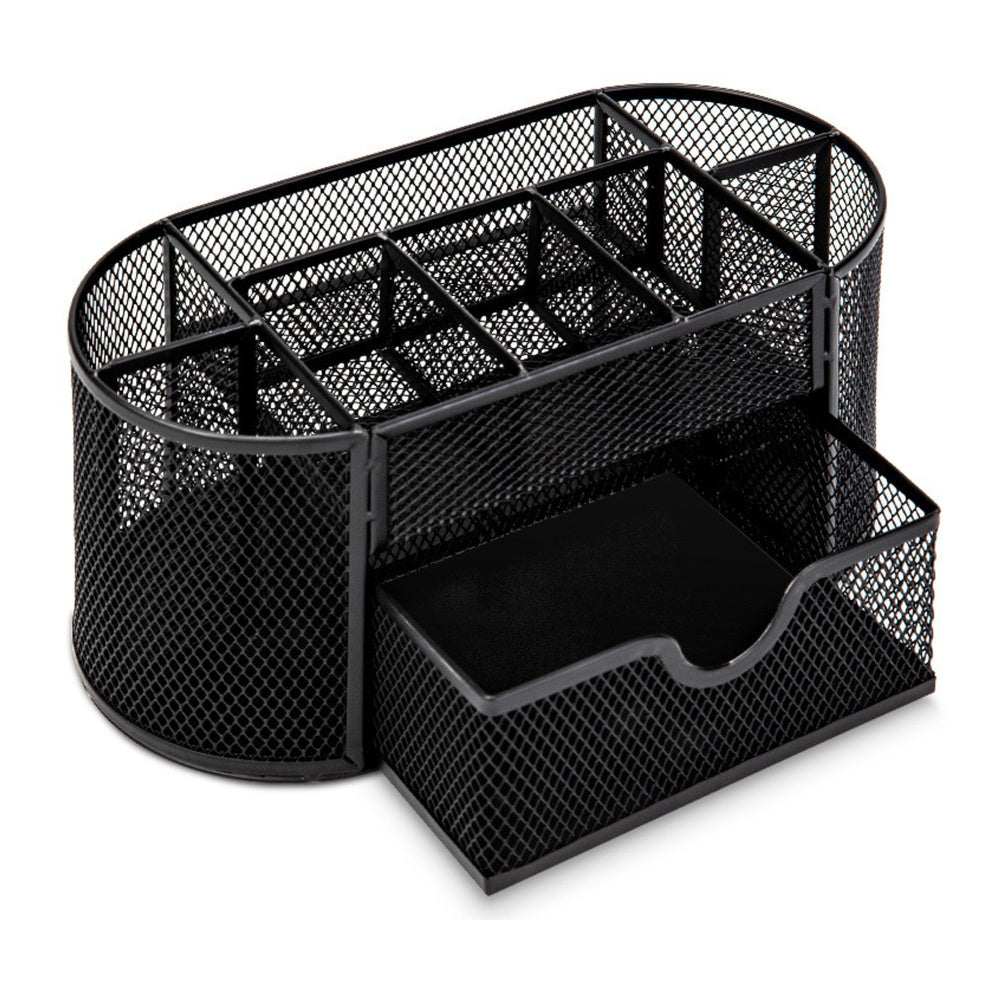 Organizator birou metalic, 6 compartimente, negru, 21 x 10.5 x 11 cm, Lean 25232