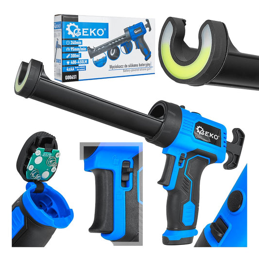 Pistol electric pentru silicon, 6 V, Geko G00651