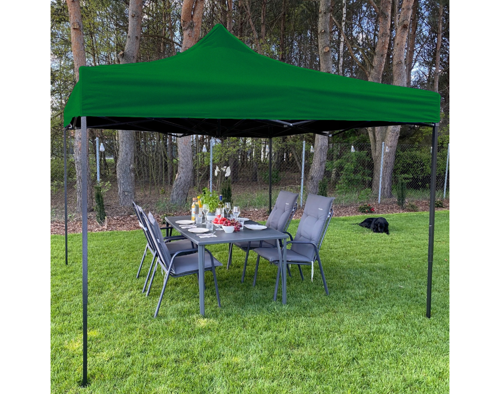 Cort pavilion cu 3 pereti, verde, 3 x 3 m, MalTec 112813