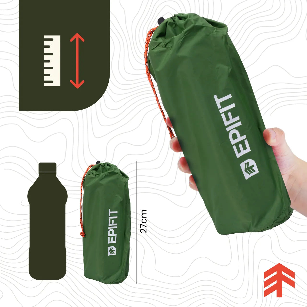 Saltea autogonflabila pentru camping, 190 x 60 cm, verde, MalTec 112759
