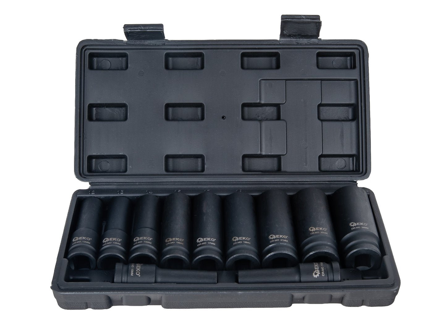 Set chei tubulare de impact 1/2" 10-24mm, Cr-Mo, 11 bucati, Geko G10508