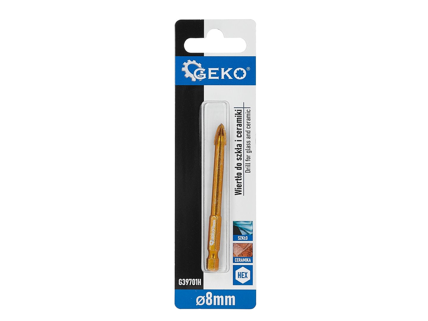 Burghiu pentru sticla si ceramica HEX, 8 mm, Geko G39701H