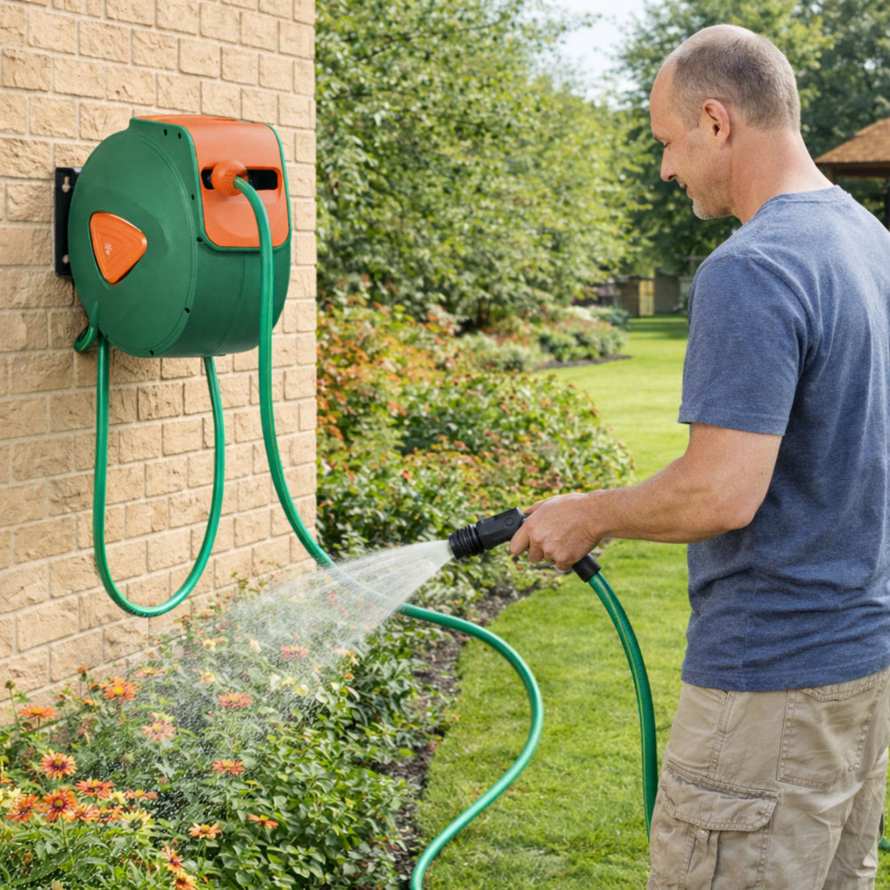 Furtun de gradina automat pe tambur, 20 m + 2 m, Lean 29266