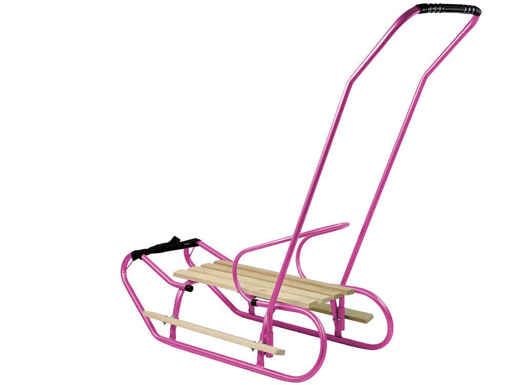 Sanie metalica cu impingator, cadru de metal, roz, 83 x 38 cm, Lean 13367
