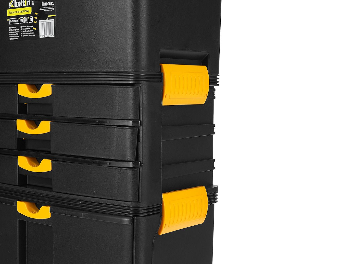 Carucior pentru scule cu organizator, 4 sertare, plastic, Keltin K00621