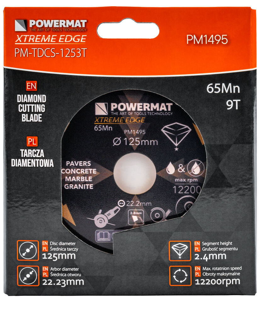 Disc diamantat segmentat PM-TDCS-1253T, 125 mm, Powermat PM1495