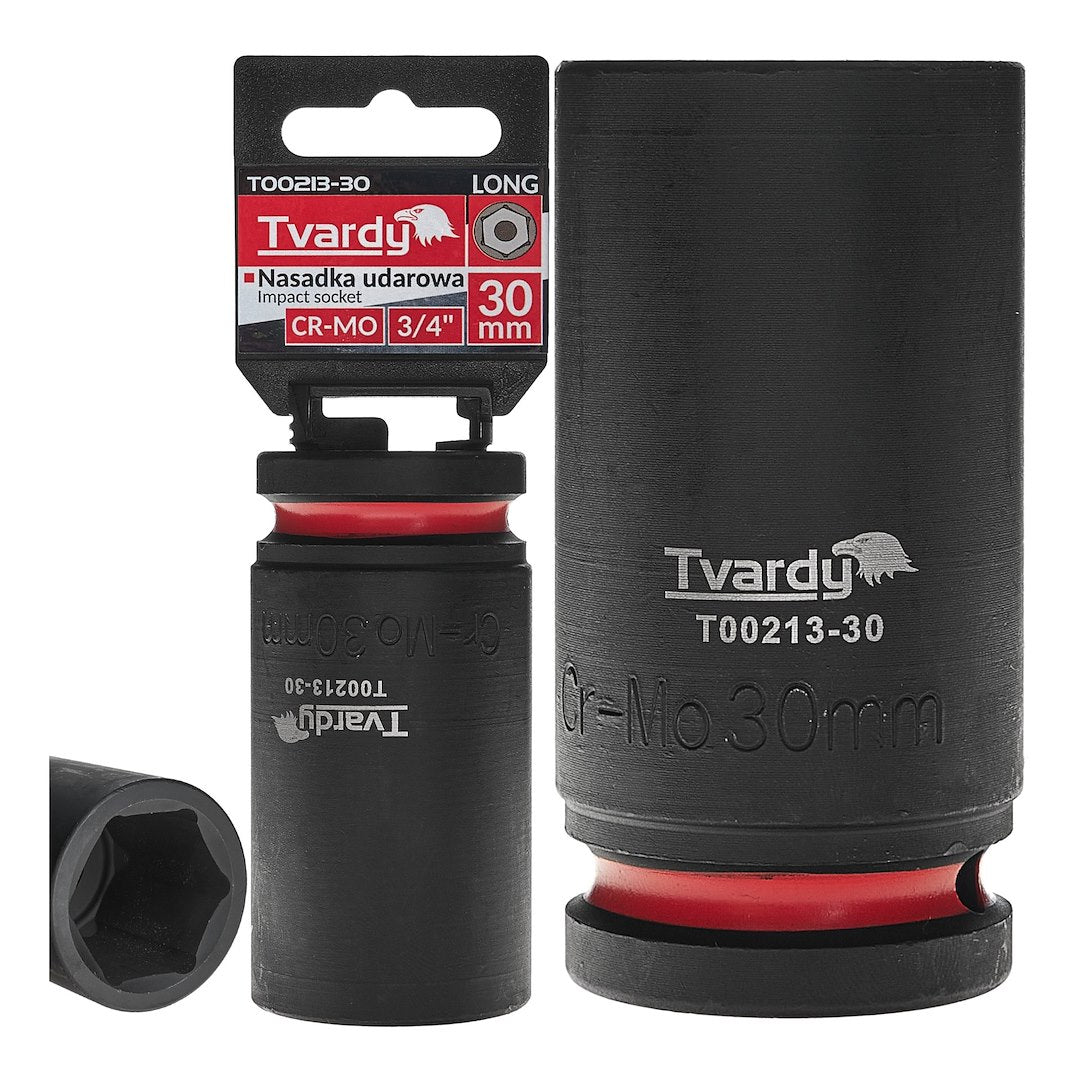 Cheie tubulara de impact in 6 puncte 3 / 4", 30 mm, Cr-Mo, Tvardy T00213-30