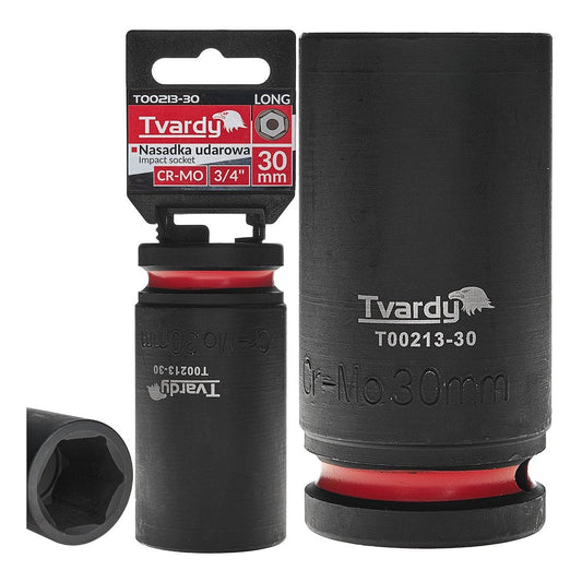 Cheie tubulara de impact in 6 puncte 3 / 4", 30 mm, Cr-Mo, Tvardy T00213-30