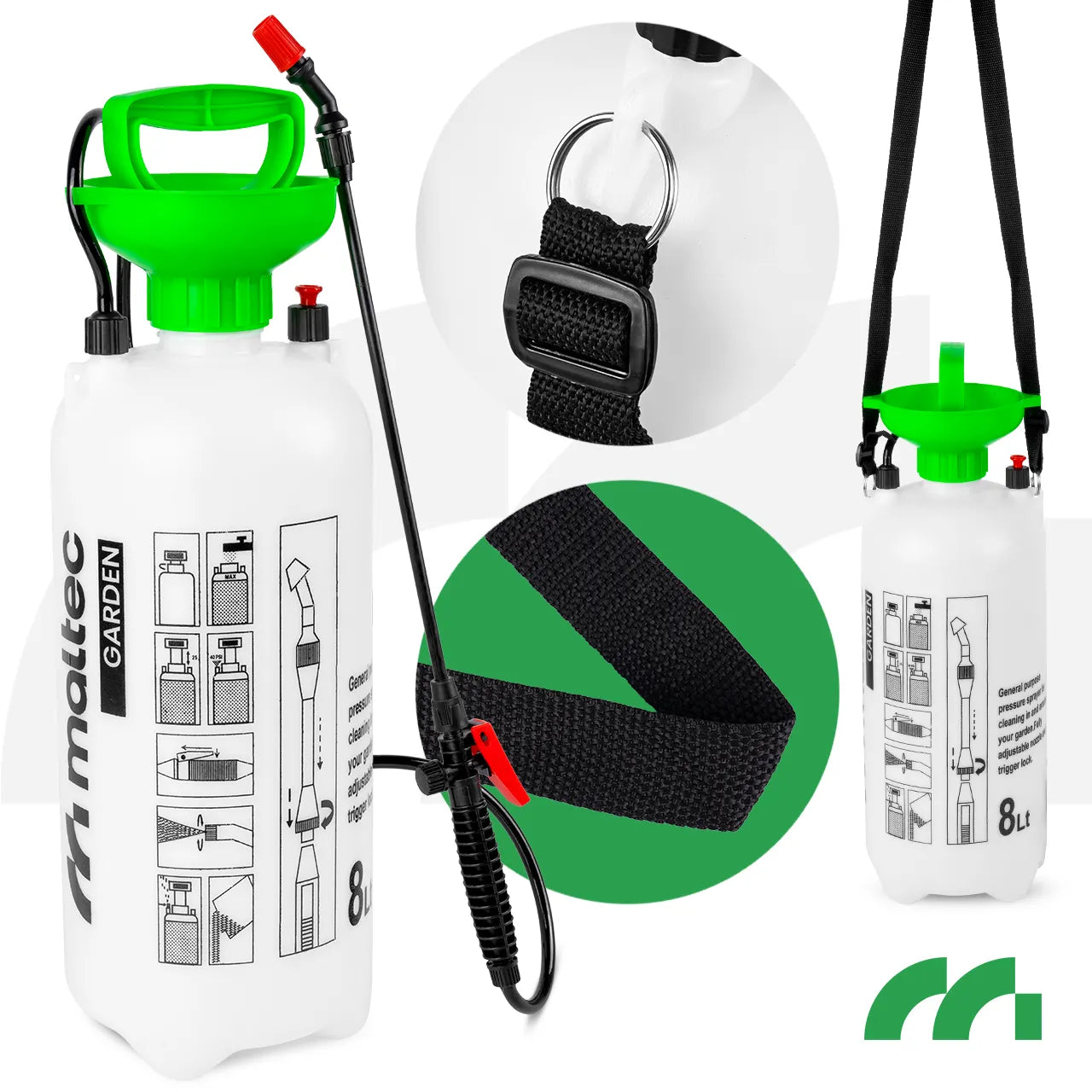 Pulverizator de gradina cu duza reglabila, 8 l, MalTec 112486