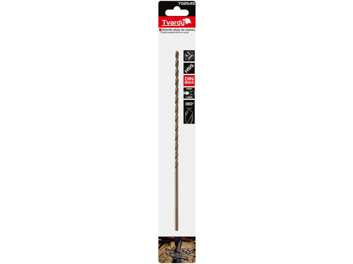Burghiu HSS pentru metal 4.5 x 235 mm DIN1869, Tvardy T02545