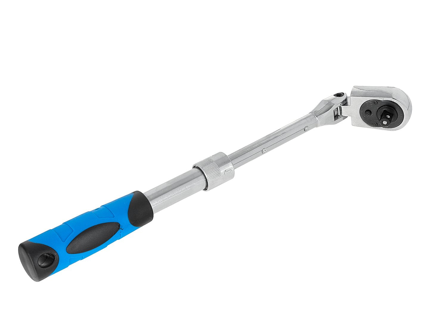 Cheie cu clichet cu cap flexibil si maner telescopic, 1 / 4", 210-278 mm, 72 T, Cr-V, Geko G10128