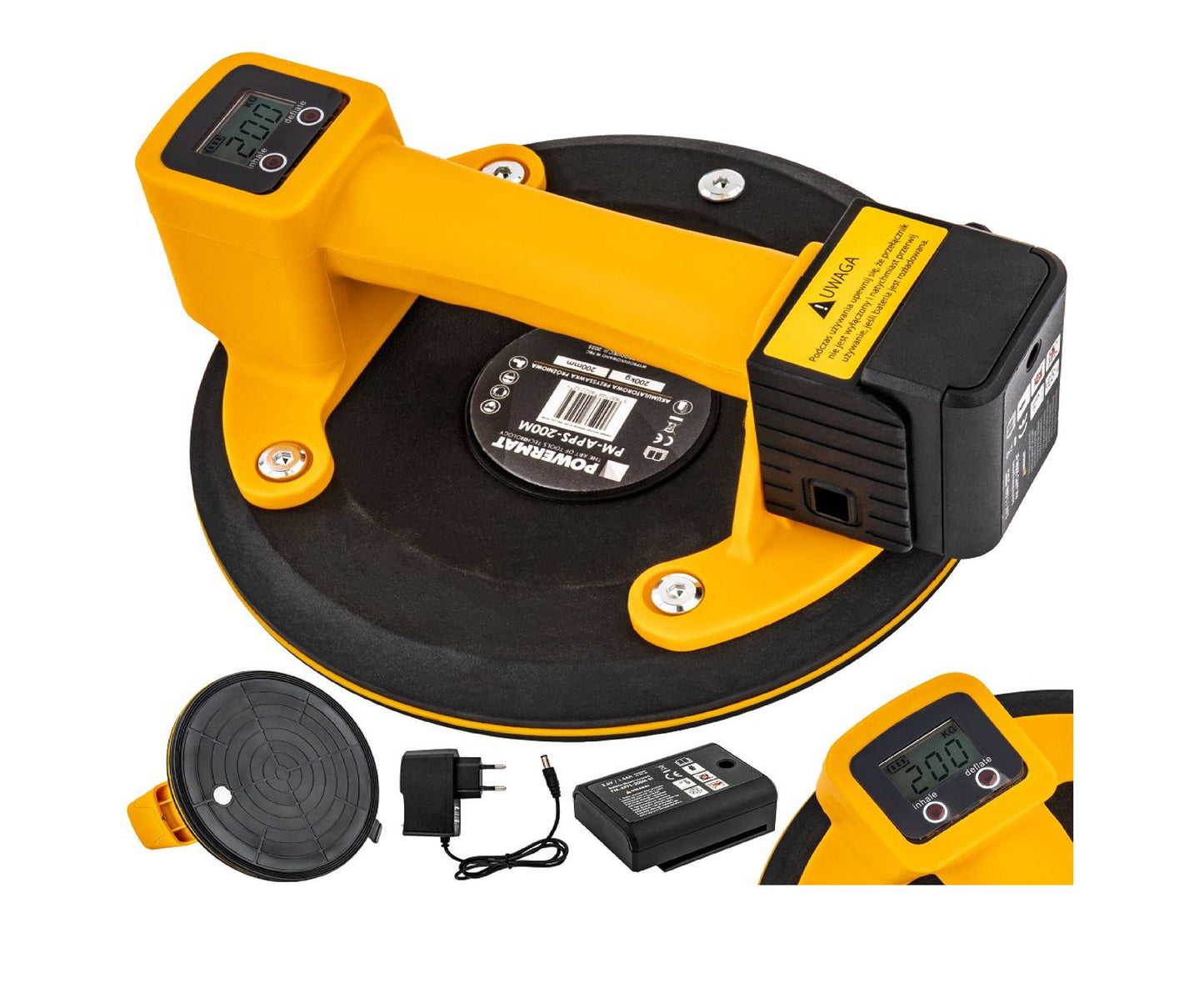 Ventuza electrica pentru placi PM-APPS-200M, capacitate maxima de incarcare 200 kg, Powermat PM1446