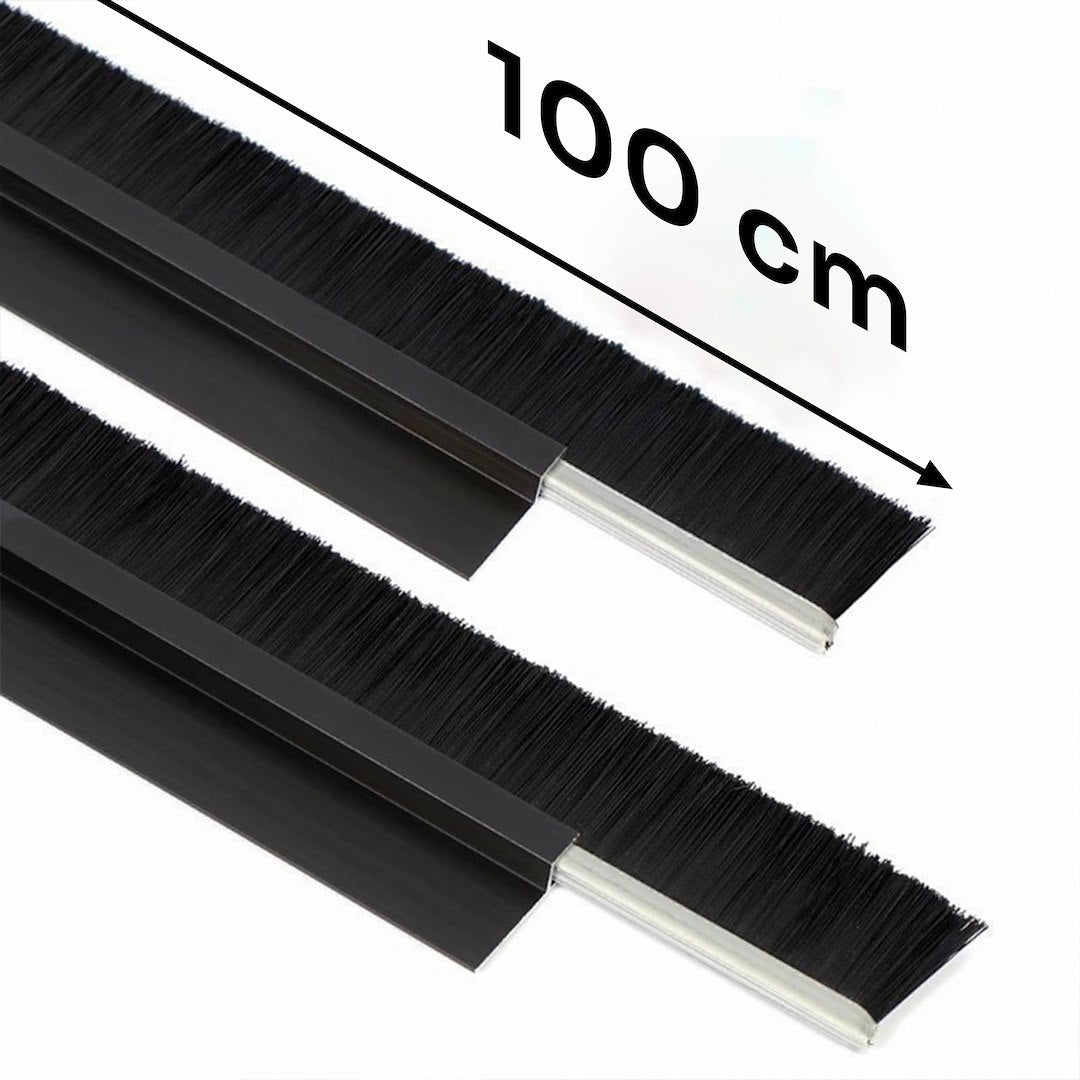 Bandă perie autoadezivă pentru ușă, 20 mm x 100 cm, neagră, Keltin K02960C