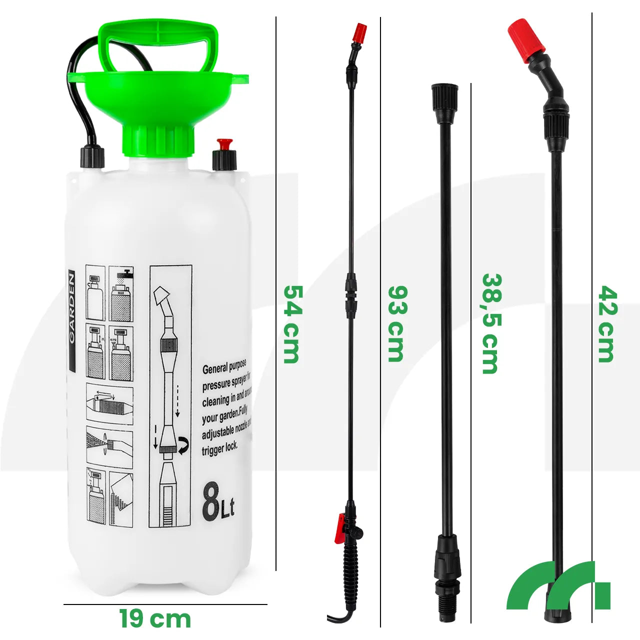 Pulverizator de gradina cu duza reglabila, 8 l, MalTec 112486