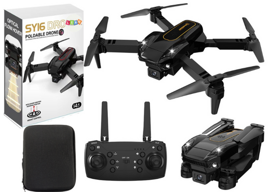 Drona cu telecomanda si camera 4K SY16, negru, 10 cm x 9 cm x 5 cm, Lean 20968