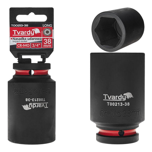 Cheie tubulara de impact in 6 puncte 3 / 4", 38 mm, Cr-Mo, Tvardy T00213-38