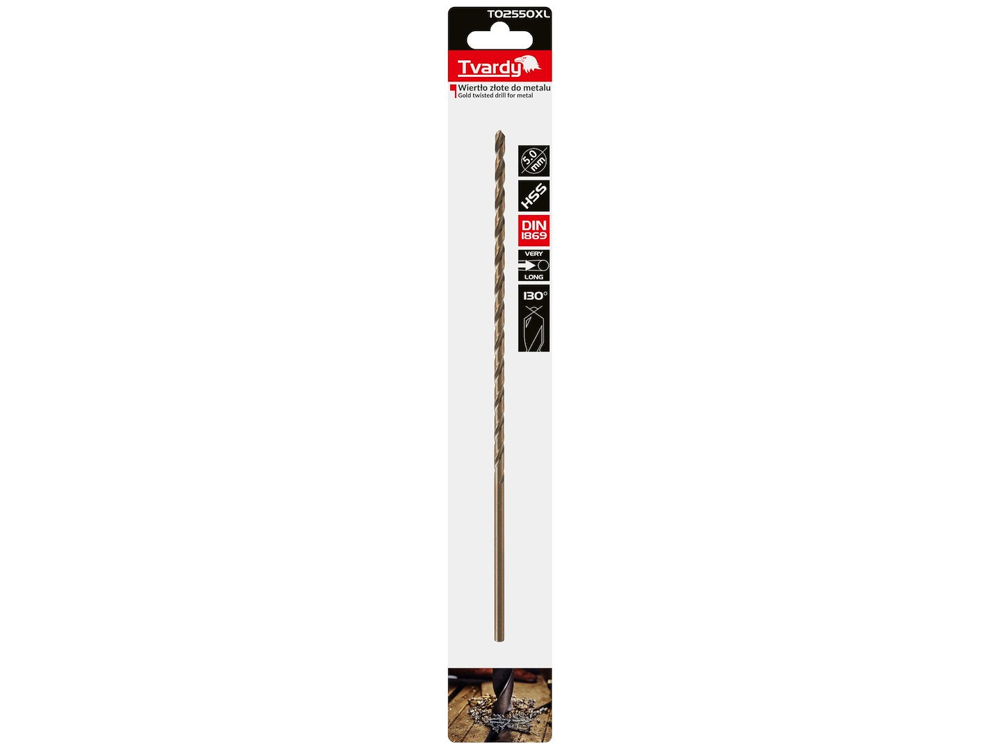 Burghiu HSS pentru metal 5 x 245 mm DIN1869, Tvardy T02550XL