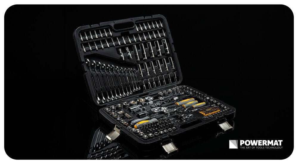 Trusa chei si biti PM-ZKNB-216SU-PRO, 1/2" | 1/4" | 3/8", 216 bucati, Powermat PM1613