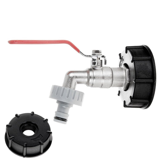 Set adaptor IBC S60 x 6, robinet 3 / 4", filet exterior 1", cuplaj furtun, Geko G70184
