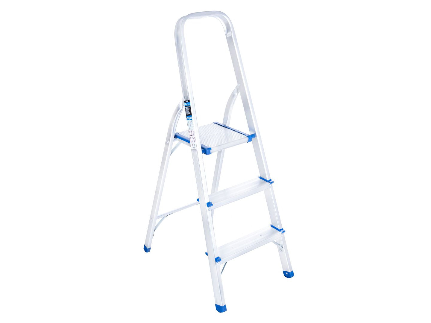 Scara pliabila din aluminiu cu 3 trepte, inaltime de lucru 2.54 m, capacitate maxima 150 kg, Geko G02415