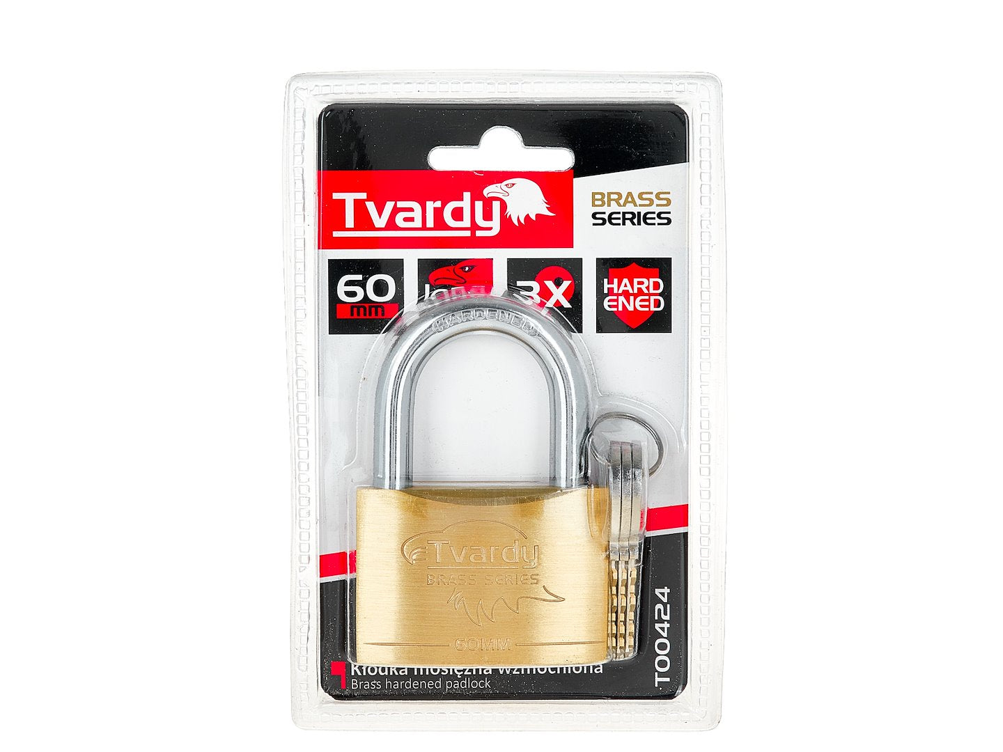 Lacat ranforsat din alama Brass Line, 60 mm, Tvardy T00424