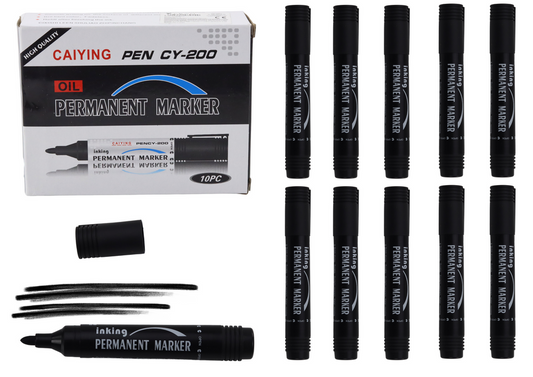 Set markere permanente negre, 13 x 10 x 4 cm, Lean 20726