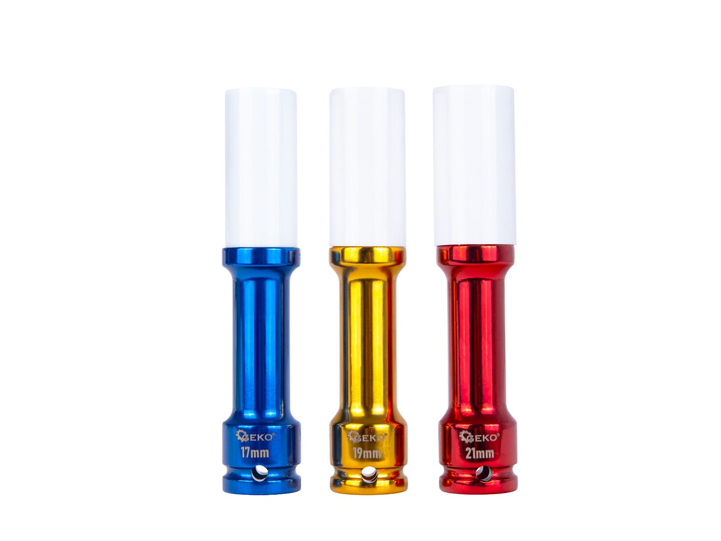 Set 3 chei tubulare de impact pentru jante, 17 mm, 19 mm, 21 mm, Geko G10509