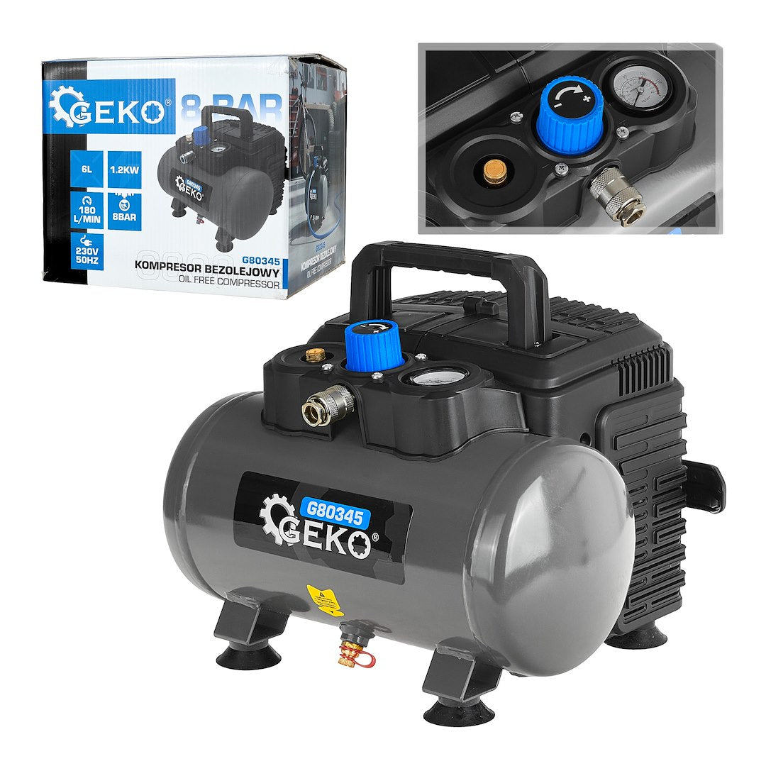 Compresor de aer, 6 l, 8 bar, Geko G80345