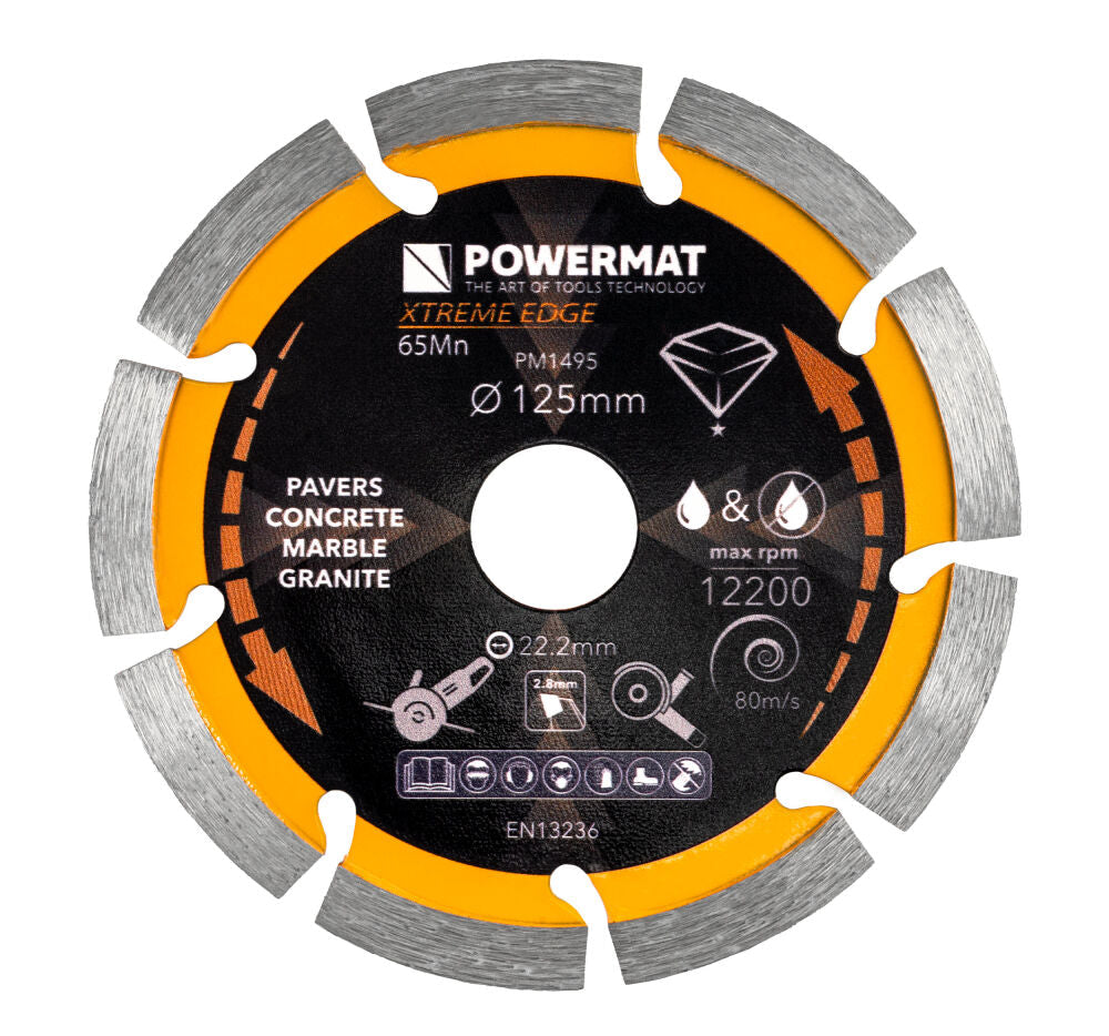 Disc diamantat segmentat PM-TDCS-1253T, 125 mm, Powermat PM1495