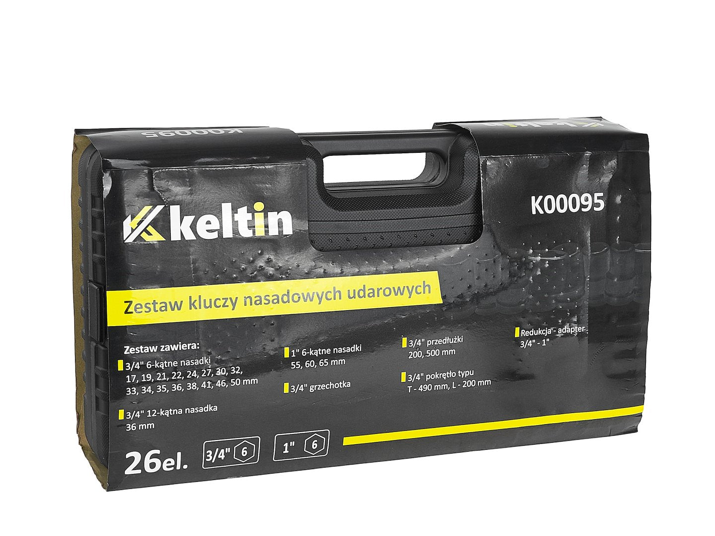 Set chei tubulare de impact, 3 / 4", 1", 6 varfuri, 17-65 mm, 26 piese, Keltin K00095