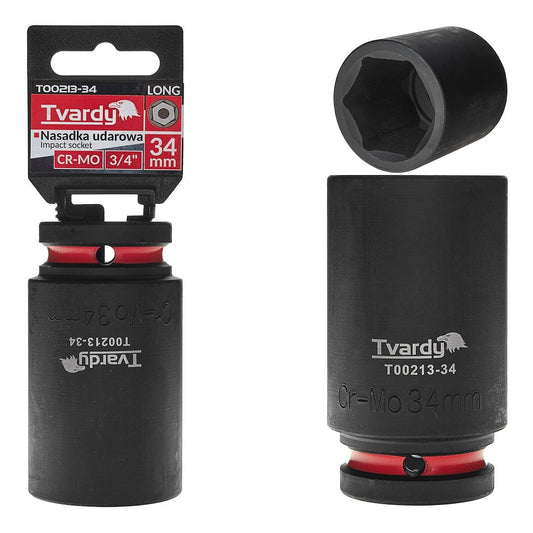 Cheie tubulara de impact in 6 puncte 3 / 4", 34 mm, Cr-Mo, Tvardy T00213-34