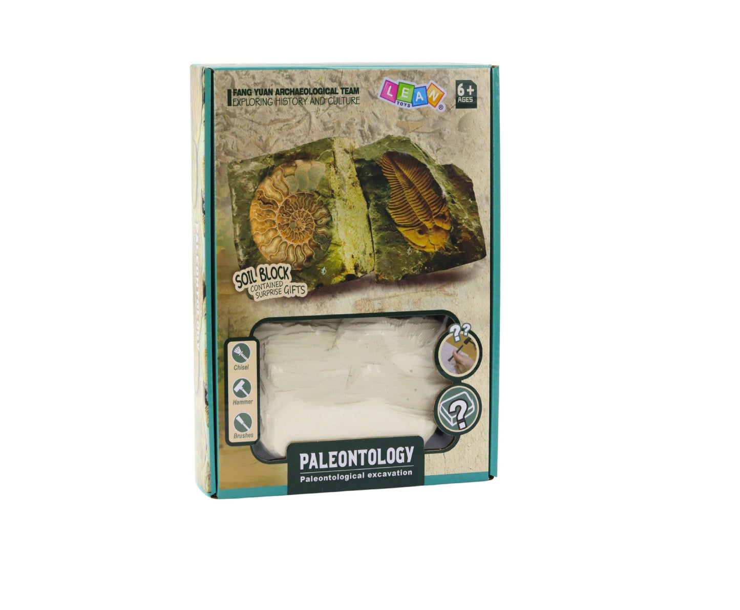 Set paleontologic pentru copii, 28 x 21 x 6 cm, multicolor, Lean 28724