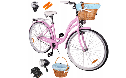Bicicleta de oras pentru femei cu cos, diametru roata 28", diametru cadru 18", roz lapte, MalTrack 110675