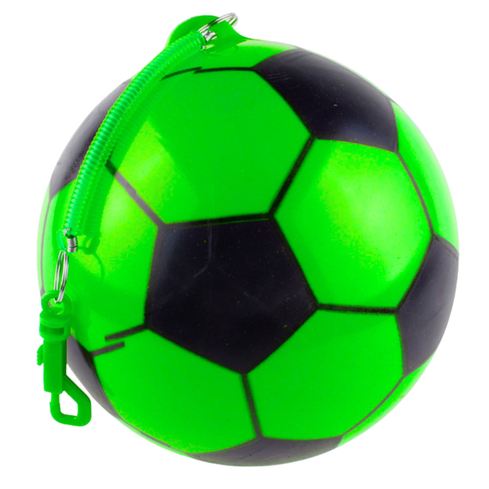 Minge de fotbal din cauciuc cu maner, verde, 22 cm, Lean 27224