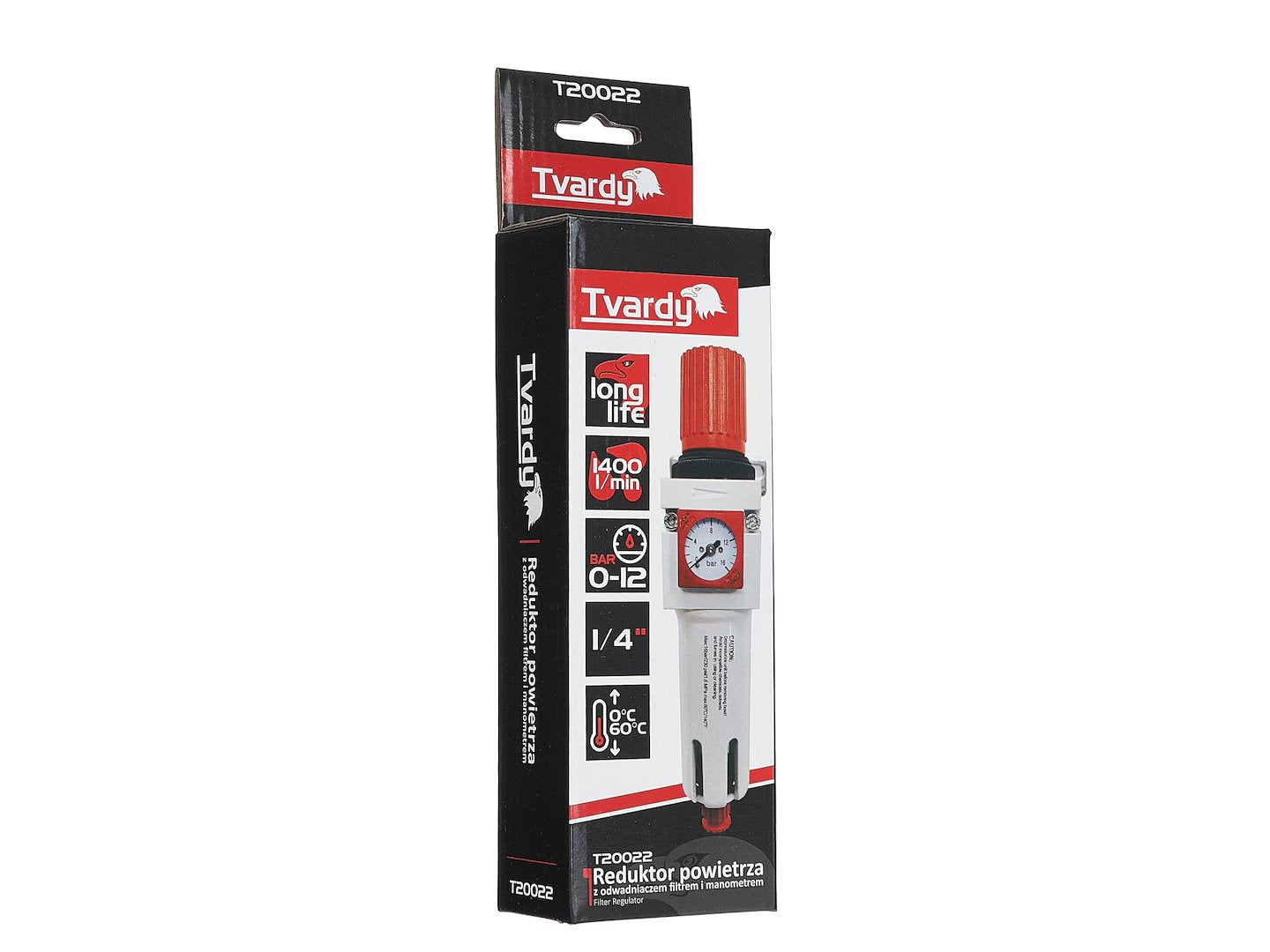 Reductor de aer cu filtru si manometru 1 / 4", Tvardy T20022