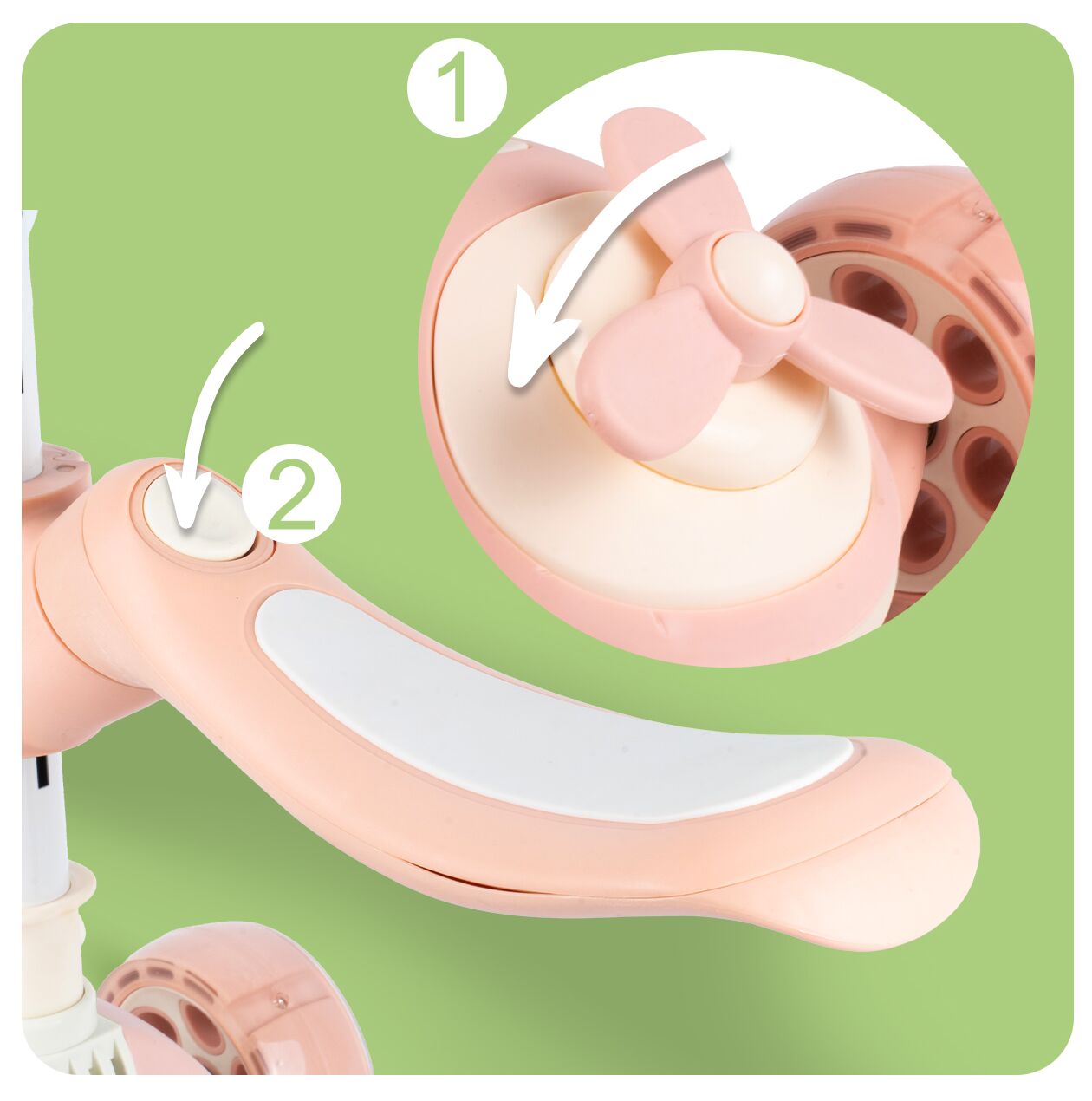 Trotineta cu 3 roti 3 in 1, roz, MalPlay 112334