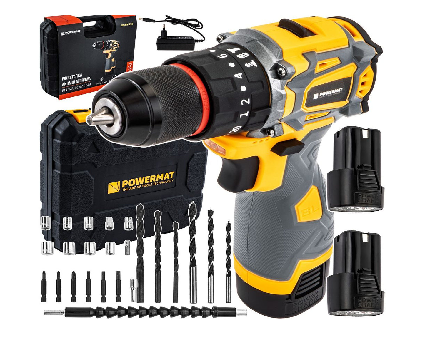 Masina de gaurit si insurubat cu acumulator PM-WA-16.8V-1.5M, Powermat PM1412