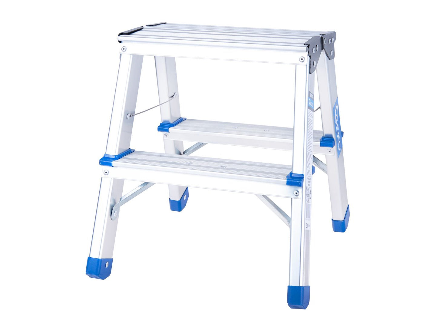 Scara dubla din aluminiu cu 2 trepte, capacitate maxima 150 kg, Geko G02432