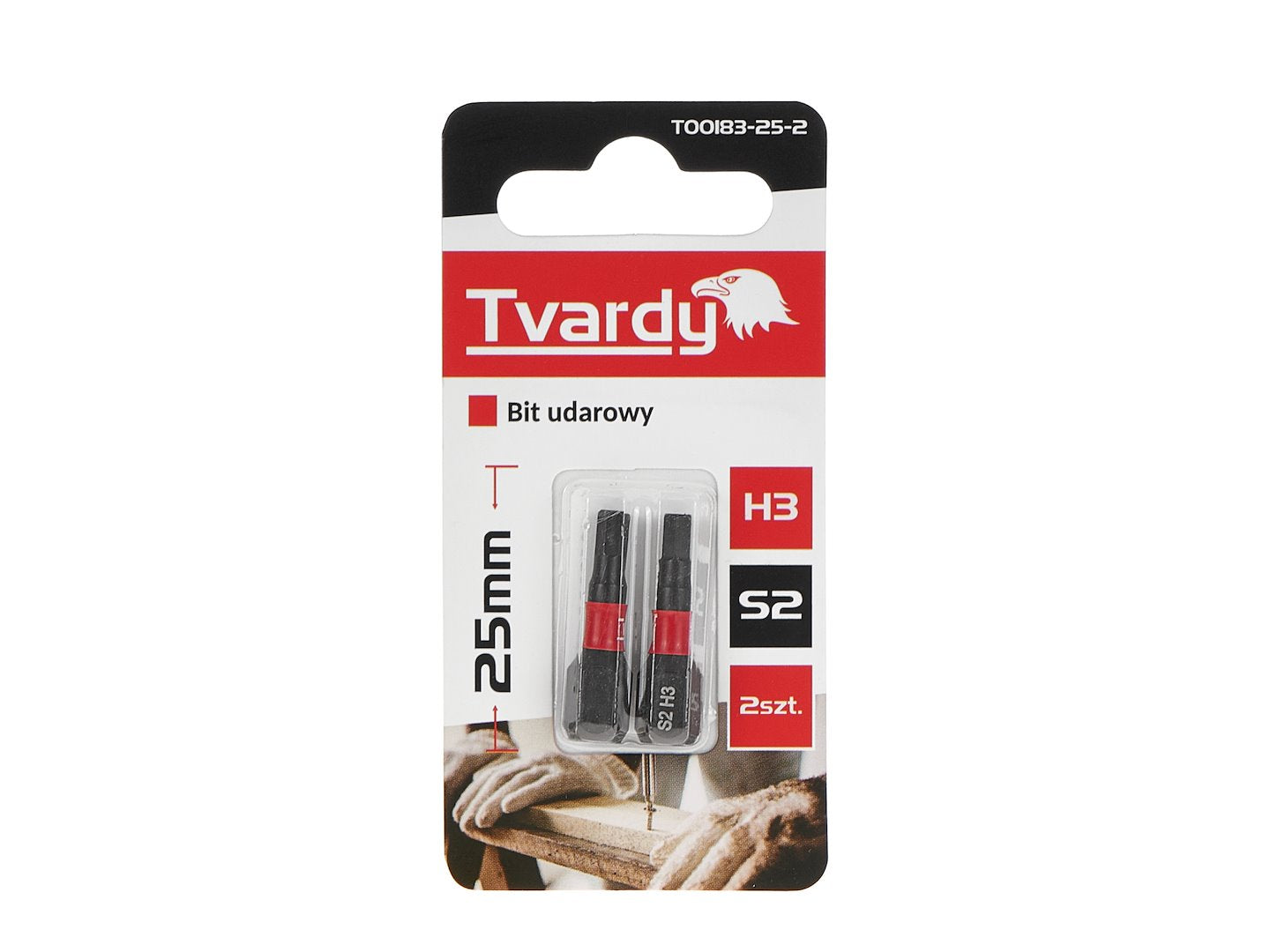 Set biti H3, 25 mm S2, 2 bucati, Tvardy T00183-25-2