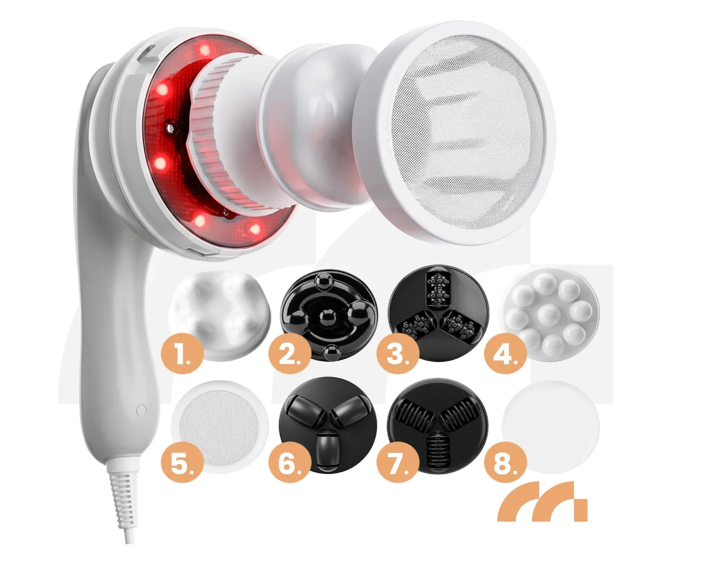 Aparat de masaj anticelulitic cu 8 capete interschimbabile SkinPulse, 28 W, MalTec 113860