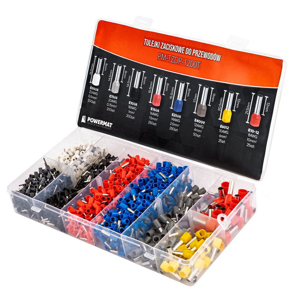 Set mansoane pentru sertizare PM-TZDP-1200T, 1200 bucati, Powermat PM1409