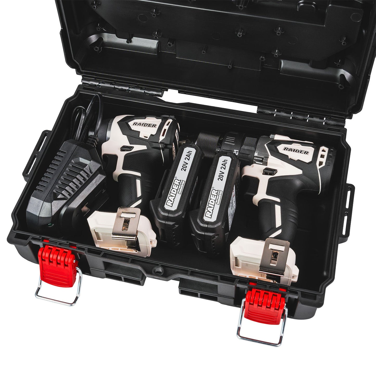 Set surubelnita cu impact brushless RDI-CDB04W si HID01W, 2 x 2Ah, Raider 011504