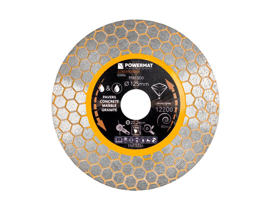 Disc diamantat hexagonal pentru ceramica PM-TDCS-1256T, 125 mm, Powermat PM1500
