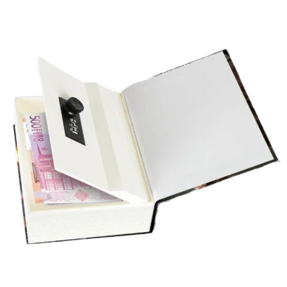 Cutie de valori Carte cu dinozauri, negru, 18,5 × 13 × 6 cm, Lean 23490