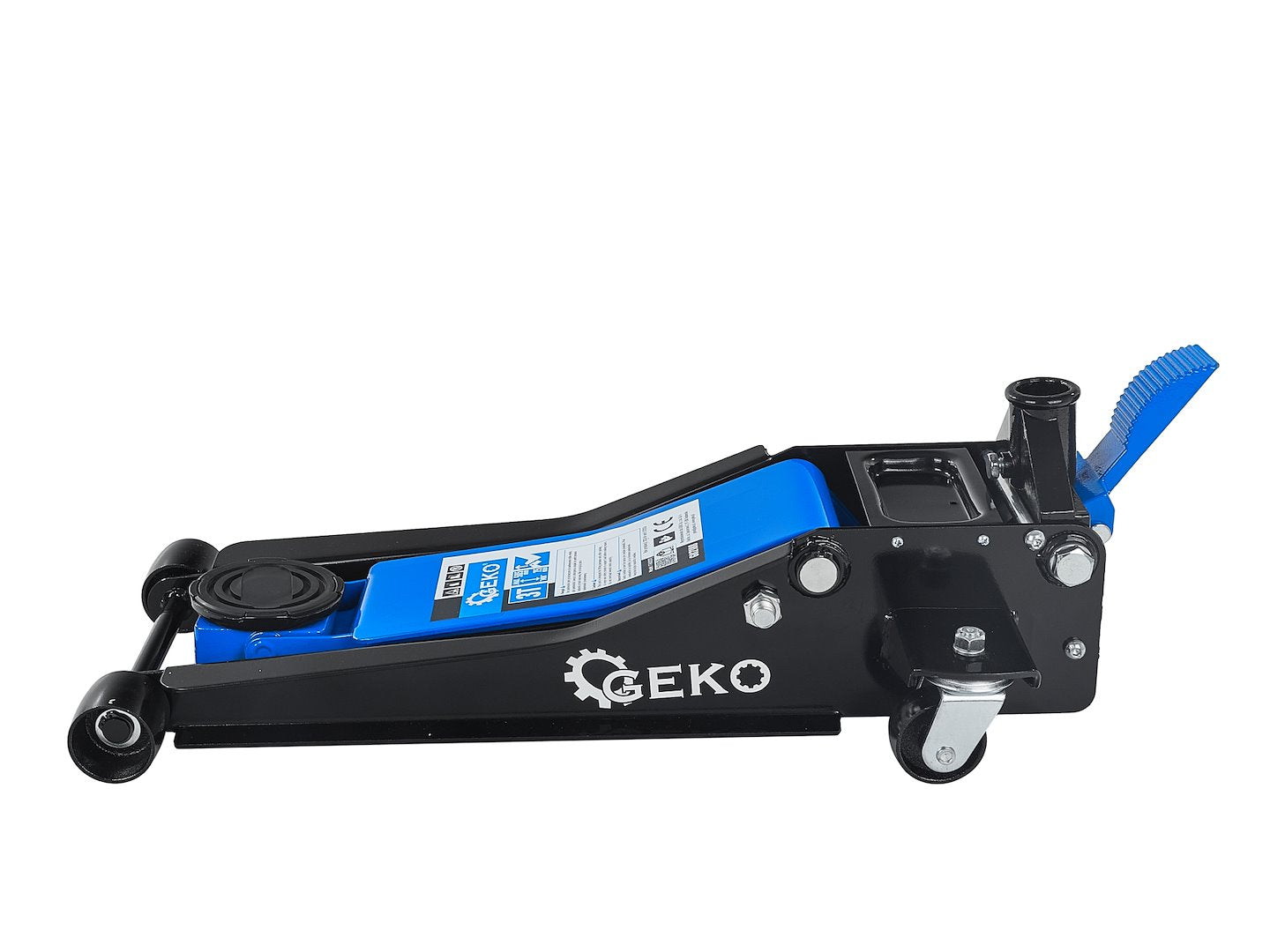 Cric hidraulic tip crocodil cu 2 pistoane si pedala de picior, 75-505mm, 3 T, Geko G02188